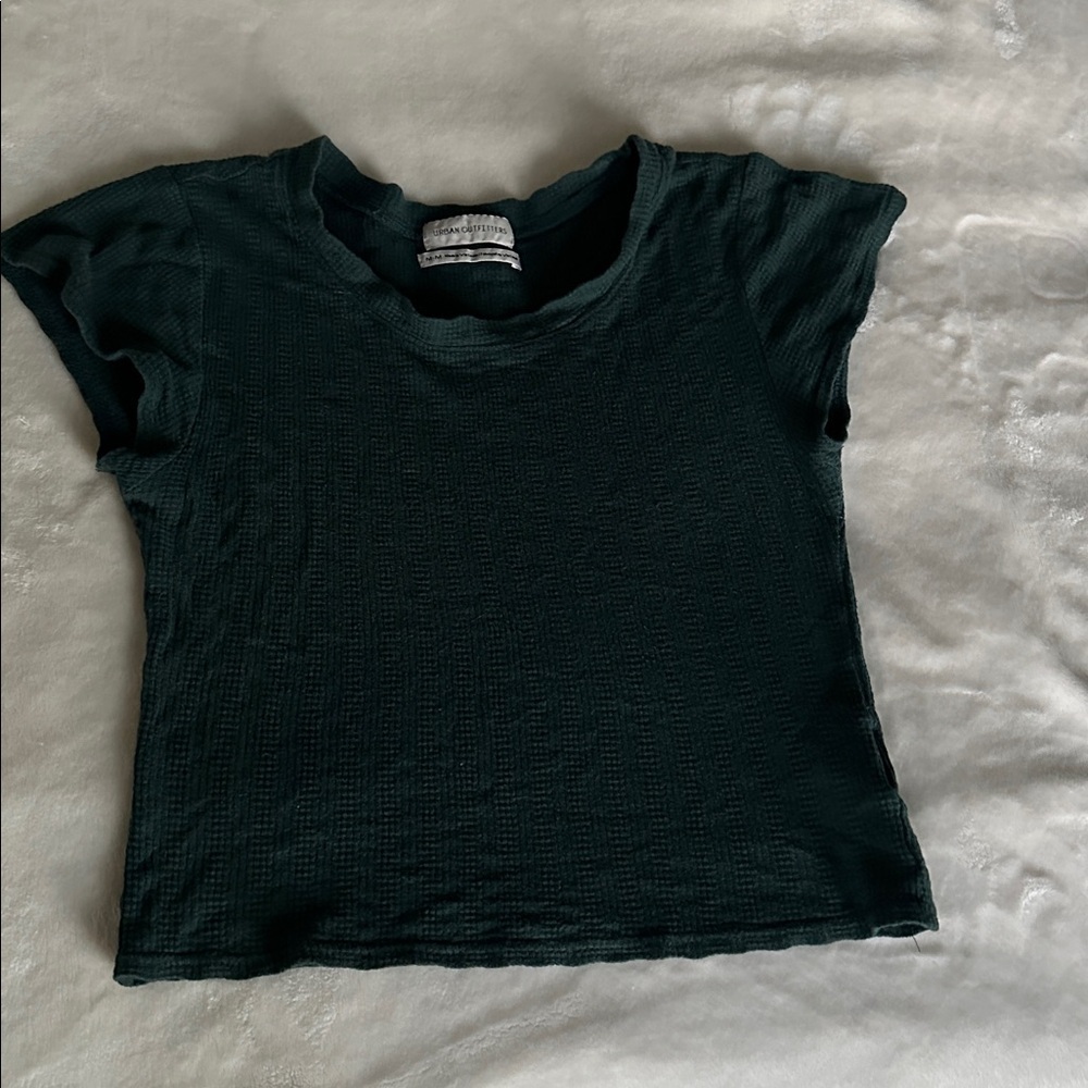 Urban Outfitters Forest Green Waffle Knit Tee